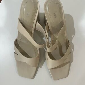 Zara Cream Strappy Heels
